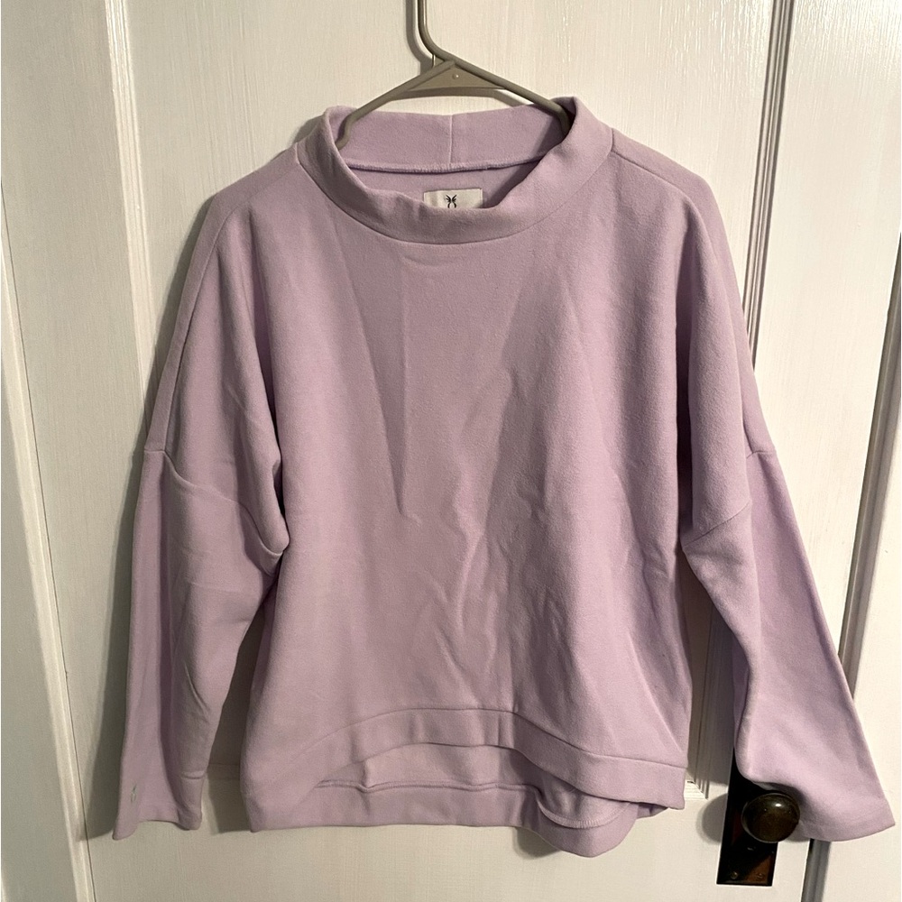 Dudley Stephens purple mock turtle neck shirt